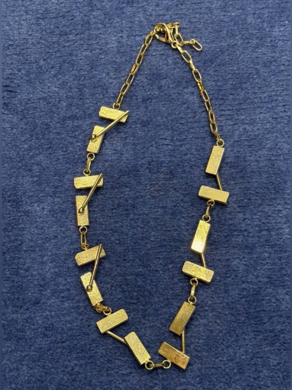 Gold Bar Link Station Necklace